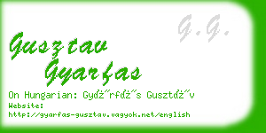 gusztav gyarfas business card